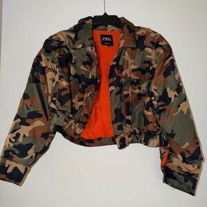 Zara Army Cropped Bomber